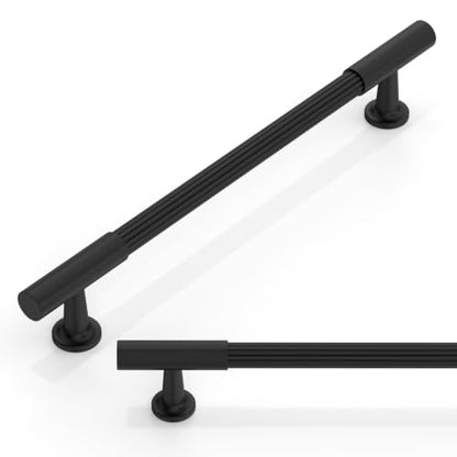 10 Pack Matte Black Cabinet Pulls 6 Inch(152mm) Kitchen Cabinet Handles Cabinet Hardware for Drawer Pulls - color: Matte Black, size: 6" Hole Center