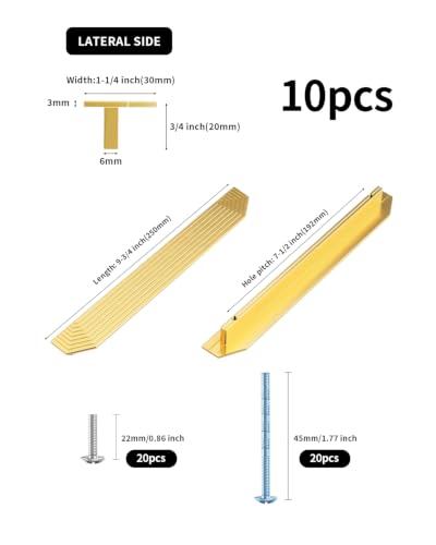 BaiNong 10 Pack Gold Drawer Pulls 9.8" Cabinet Handles Traditional Retro - color: 10 Pack 9.8" Polygon