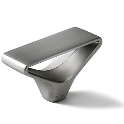 Goo-Ki 6 Pack Brushed Nickel Elegant Matte Modern Triangular Cabinet Knobs with Open Center Design Satin Zinc Alloy Drawer Hardware - color: Brushed Nickel