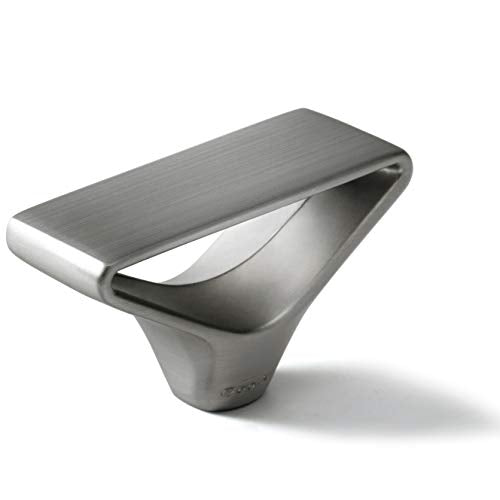 Goo-Ki 6 Pack Brushed Nickel Elegant Matte Modern Triangular Cabinet Knobs with Open Center Design Satin Zinc Alloy Drawer Hardware - color: Brushed Nickel