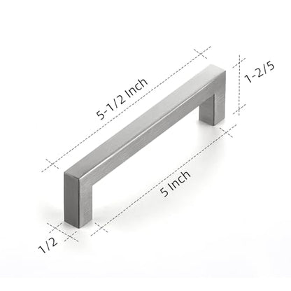 Ravinte Brushed Nickel Square Cabinet Handles Drawer Pulls,5 Inch,5 Pack - color: Brushed Nickel
