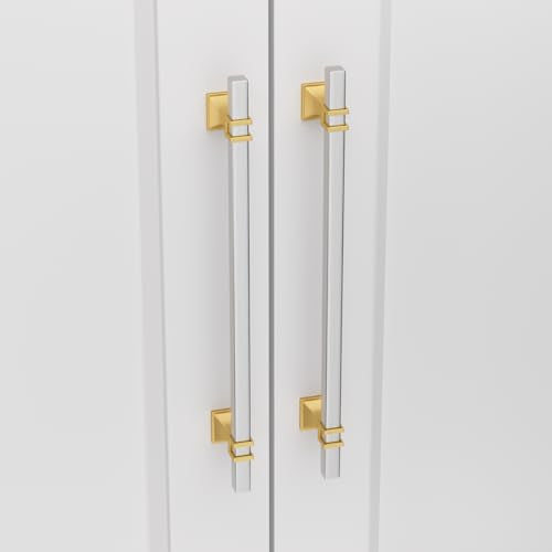 25 Pack 7-1/2 Inch Brushed Nickel and Gold Cabinet Pulls - color: Brushed Nickel & Matte Gold, size: 7-1/2 inch (192mm) Hole Center Pull