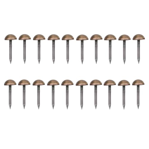 dophee 20Pcs Bronze Small Round Head Brass Upholstery Nails Tacks, 12mm - color: Antique Bronze, size: 12 mm