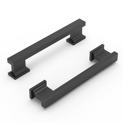 10 Pack 3-3/4 Inch Matte Black Cabinet Handles Solid Drawer Pulls - color: Black, size: 3-3/4 Inch (96 mm) Hole Center
