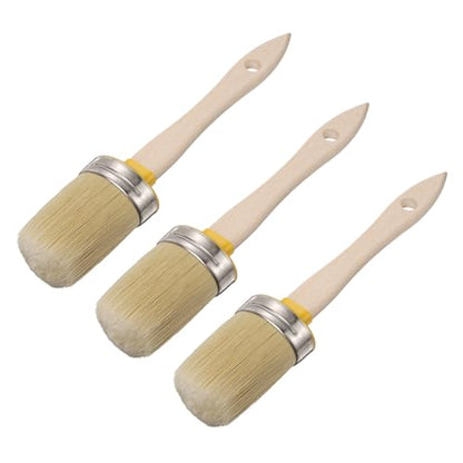 uxcell 3Pcs Wax Paint Brushes 2.3x1.7Inch Chalk Stencil Brush Oval PET - size: 2.3 x 1.7 Inch