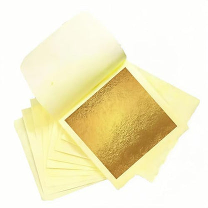 10 Gold Leaf Sheets, Premium Gold Flakes for Decorating Cakes Dessert - size: 10PCS