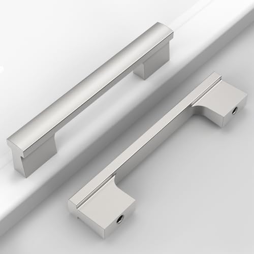 Brushed Satin Nickel Cabinet Handles Kitchen Pulls 4 Inch 12 Pack - color: Brushed Satin Nickel, size: 4 Inch Hole Center