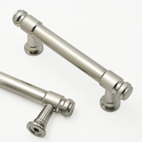 Asidrama 10 Pack 3 Inch Brushed Satin Nickel Kitchen Cabinet Handles - color: Brushed Satin Nickel, size: 3" Hole Center(76mm)