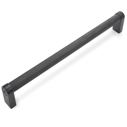 10 Pack 6.3Inch(160mm) Matte Black Kitchen Cabinet Handles Knurled Cabinet Pulls Black Drawer Pulls Kitchen Hardware - color: Matte Black, size: 6.3'' Hole Center(160mm)