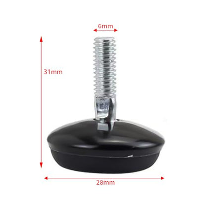 BORDSTRACT 8Pcs M6 Adjustable Swivel Leveling Feet - size: Black-D28*M6*31