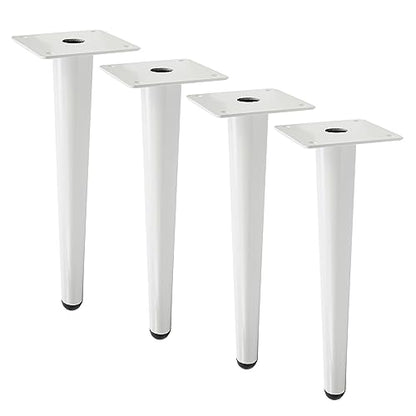 Geesatis 10 Inch Furniture Legs,Round Solid Iron Tapered Legs,White - color: White, size: Height: 10 inch & Straight
