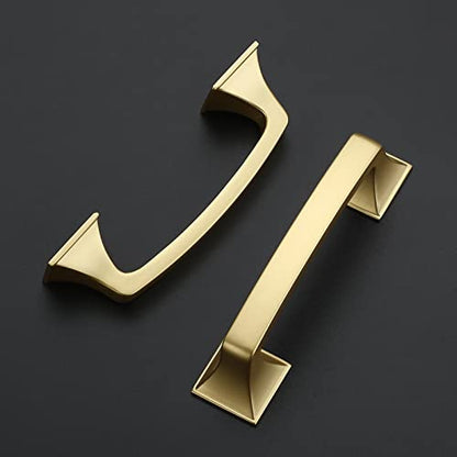 Amerdeco 10 Pack Gold Cabinet Pulls 3 Inch(76mm) Hole Center Cabinet Hardware Kitchen Cabinet Handles for Bathroom Drawer Pulls Dresser Pulls ZH0002 - color: Gold, size: 3"/76mm Hole Center