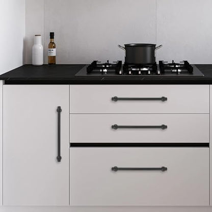 10 Pack 10 Inch(254mm) Kitchen Cabinet Handles Matte Black Cabinet Pulls Zinc Alloy Drawer Pulls Solid Kitchen Hardware - color: Matte Black, size: 10'' Hole Center(254mm)