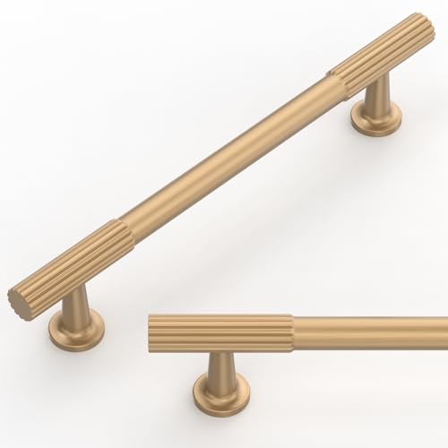 10 Pack Champagne Bronze Cabinet Pulls 5 Inch(128mm) Kitchen Cabinet Handles Cabinet Hardware for Drawer Pulls - color: Champagne Bronze, size: 5" Hole Center