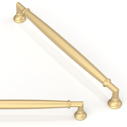 10 Pack Brushed Gold Cabinet Pulls 7.5 Inch(192mm) Kitchen Cabinet Handles Solid Zinc Alloy Cabinet Hardware Drawer Pulls - color: Brushed Gold, size: 7.5" Hole Center