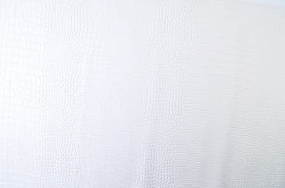Wento Alligator Skin PU Leather Fabric Faux Leather Fabric Crocodile Fabric Leather Upholstery Fabric By the Yard - color: Pattern(b) White, size: 1 Yard (54" x 36")