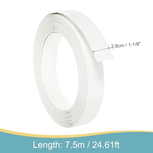 uxcell Edge Banding 1 1/8 Inch x 24.61ft Pre-Glued Wood Veneer Warm White - color: White, size: 1 1/8 Inch x 24.61ft