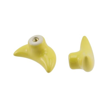 Dnyta 6 Pcs Moon Shaped Ceramic Knobs Glossy Ceramic Pulls Drawer Knobs - style: Yellow,Moon Shaped