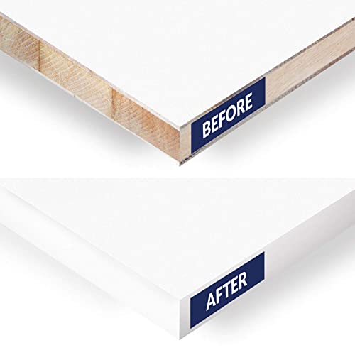 UNMAR White Edge Banding Melamine Iron On Tape Adhesive Wood Board Edging Strips Veneer Trim Laminate Cabinet Furniture MDF Plywood Formica Shelf Stick Countertop (1, White, 1/2 in x 250 ft) - size: 1/2 in x 250 ft