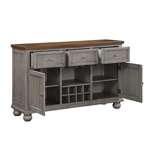 Dining Table Set with Chairs, Kitchen Dining Room Tables Chair,A151 - color: A8, Gray Wood Wine Bottle Storage