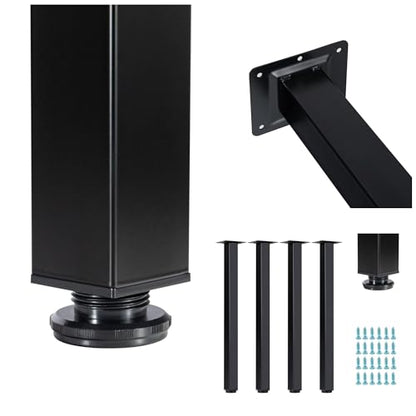 LCSDLHLSY 30 Inch Square Metal Table Legs,DIY Furniture Legs,Black Set of 4 - size: 30 Inch