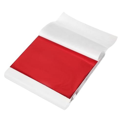 MECCANIXITY 300 Pcs Gold Leaf Sheets 5.5" x 5.5" Imitation Gold Foil Sheets for Crafts,Picture Frames,Sculpture,Nails and DIY Arts Decoration,Red - color: Red
