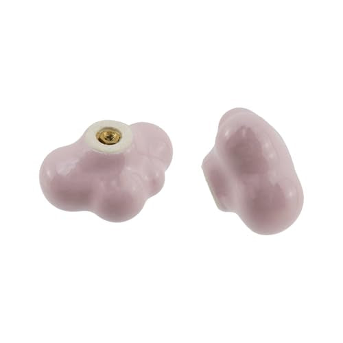 Dnyta 6 Pcs Clouds Shaped Ceramic Knobs Glossy Ceramic Pulls Drawer Knobs - style: Light Pink,Clouds Shaped