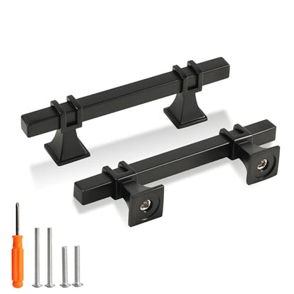 Cabinet Pulls Matte Black Cabinet Handles, 10 Pack 3 Inch Kitchen Door Cupboard Wardrobe Drawer Handles, Cabinet Hardware Bar Drawer Pulls, 76mm Hole Centers - color: Black, size: 3 inch Hole Centers Pull