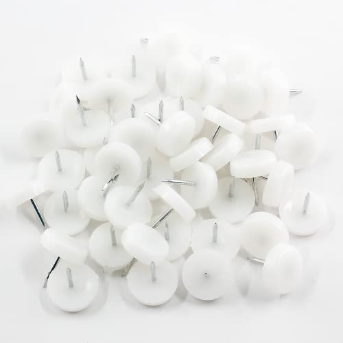 18mm Nail On Chair Sliders, Round Plastic Furniture Feet Glides - size: 18mm