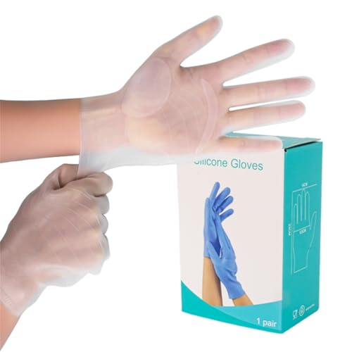 vodvob reusable silicone gloves, finger protectors for epoxy resin casting DIY crafts, household cleaning gloves - color: White