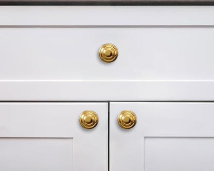 khtumeware 10-Pack Polished Brass Heavy Duty Solid Cabinet Knobs for cabinets Dressers Gold Cabinet Knobs cabinets - color: Polished Brass, size: 1-1/4"(32mm)Diameter