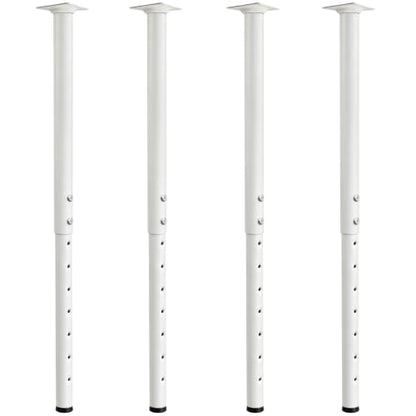 Jahof Adjustable Table Legs 22-36 inch (55-90 cm), Ø42/38 mm (4, White) - color: White