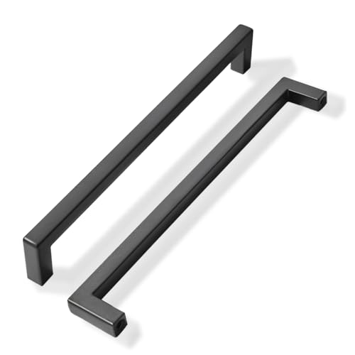 khtumeware 20 Pack 8 inch Center to Center Solid Black Cabinet Pulls Square Bar Drawer Handles Cabinet Handles Matte Black Drawer Pulls Kitchen Cabinet Hardware - color: Black, size: 8 inch(203mm) hole center