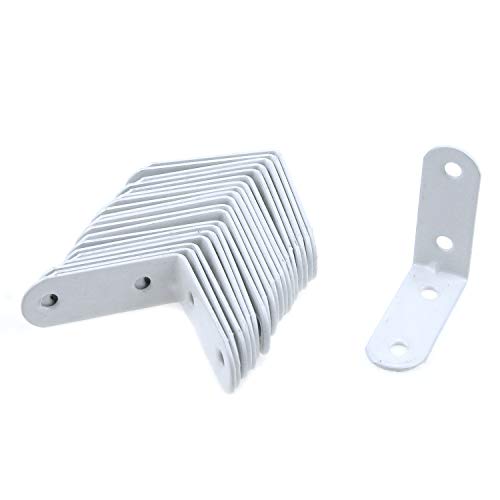 Coshar 20 Pcs Small Right Angle Bracket Corner Brace L Shape Shelf Bracket - size: 1.9"x1.9"x0.71"