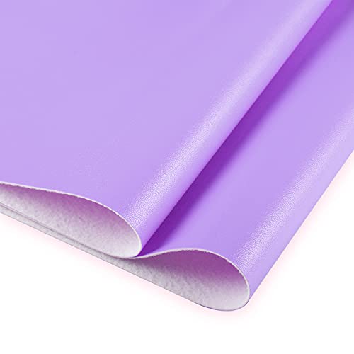 HGUAN Smooth Solid Color Light Purple Faux Leather 12"X53"(30cmX135cm),Faux Leather Sheets Roll Very Suitable for Making Crafts, Leather Earrings, Bows,Sewing (Light Purple) - color: Light Purple
