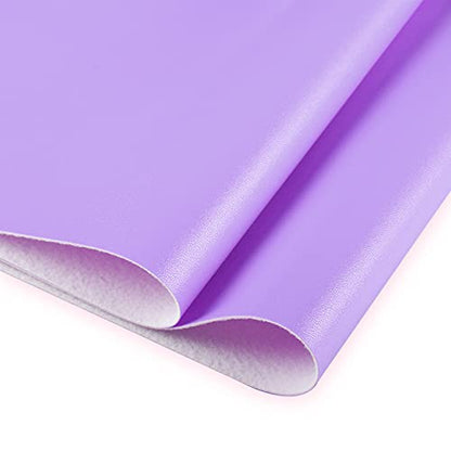 HGUAN Smooth Solid Color Light Purple Faux Leather 12"X53"(30cmX135cm),Faux Leather Sheets Roll Very Suitable for Making Crafts, Leather Earrings, Bows,Sewing (Light Purple) - color: Light Purple