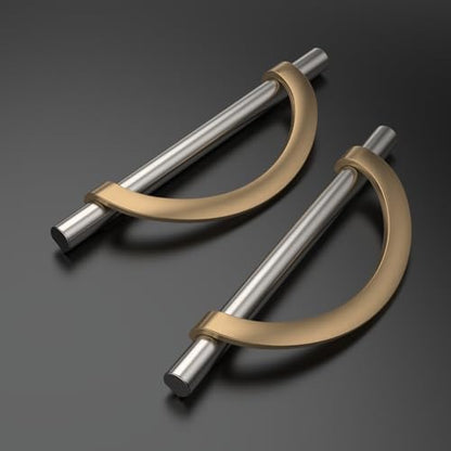 Amerdeco 10 Pack Brushed Satin Nickel and Champagne Bronze Cabinet Pulls 5 Inch(128MM) Hole Centers Kitchen Cabinet Handles Cabinet Hardware Cupboard Handles Drawer Pulls… - color: Champagne Gold Brushed Satin Nickel, size: 5"/128MM Hole Center, style: 10