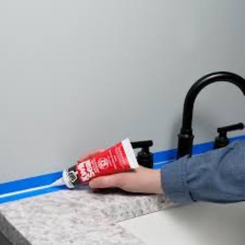 DAP Kwik Seal Kitchen & Bath Adhesive Caulk, White, (7079800954) 2.8 oz (Pack of 6) - size: 2.8 oz (Pack of 6)