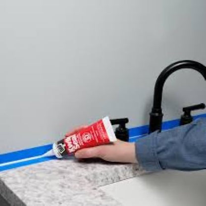 DAP Kwik Seal Kitchen & Bath Adhesive Caulk, White, (7079800954) 2.8 oz (Pack of 6) - size: 2.8 oz (Pack of 6)