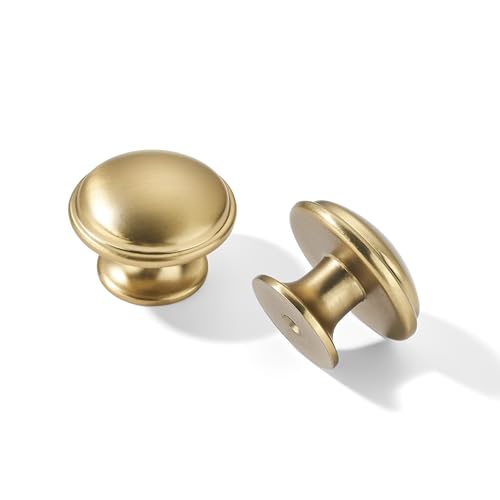 khtumeware 10 Pack Knob Champagne Bronze Cabinet knobs 1-1/4 inch Solid Heavy Duty Tradition Bifold Closet Door Mushroom Knobs Cabinet Hardware for Kitchens cabinets Dresser Bathroom - color: Champagne Bronze, size: 1-1/4 inch(32mm)Diameter