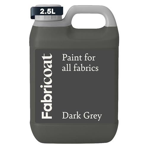 Fabricoat Fabric Paint & Upholstery Dye, Grey, Flexible Finish - color: Dark Grey, size: 2500 ml