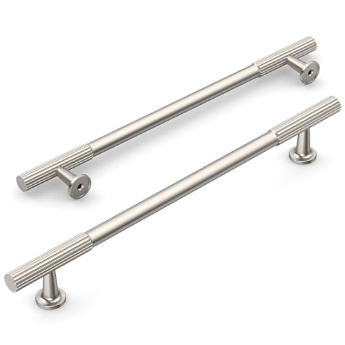 Amerdeco 10 Pack Brushed Satin Nickel Cabinet Pulls 7.5 Inch(192MM) Hole Centers Kitchen Cabinet Handles Hardware Kitchen Handles for Cabinets Cupboard Handles Drawer Pulls ZH0071 - color: Brushed Satin Nickel, size: 7.5"/192MM