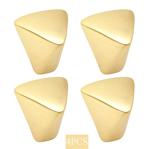 4 Pieces Gold Triangle Cabinet Knob, Brass Dresser Drawer Knobs - size: 4 Pack