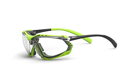 Pyramex Proximity Safety Glasses Eye Protection, Amber H2X Anti-Fog - color: Clear H2max Anti-fog Lens/ Black-lime Frame