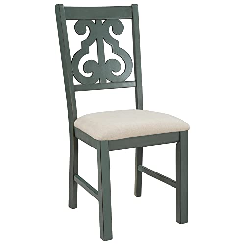 Set of 4 Upholstered Dining Chairs with Hollow-Out Back, Dark Brown - color: Dark Brown,viridian