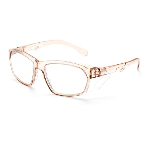 ProtectX Stylish Safety Glasses Anti-Fog Scratch Cold Brew Clear - color: Cold Brew