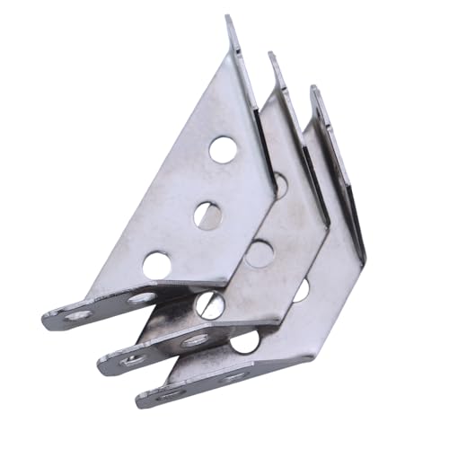 12PCS Heavy Duty Stainless Steel Triangular Furniture Corner Brackets with Screws Universal Corner Supports for Drawers Cabinets and Table Chair Supports