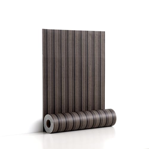 Walnut Peel and Stick Slat Wall Panels,Wood Grain Paneling - color: Dark Walnut