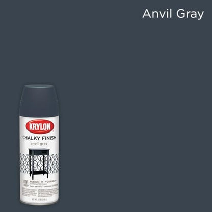 Krylon CHALKY FINISH 12 Oz. Ultra Matte Chalk Spray Paint, Anvil Gray - 1 Each - color: Anvil Gray