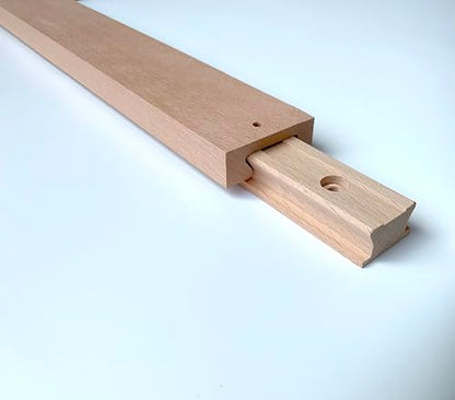 Wood Drawer Slides 16 Inch, Solid Beech Wood Center Guide Track Replacement - size: 15-3/4“